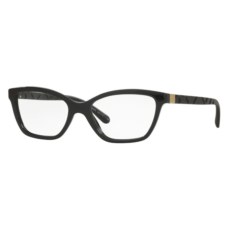 Burberry BE2221-3001 Women's Acetate Black Cat Eye Frame with 51mm lens, showcasing stylish design and quality craftsmanship.