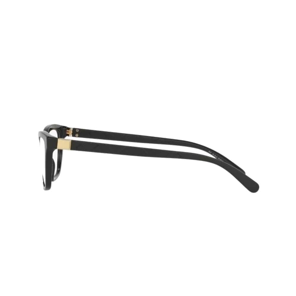 Burberry BE2221F-3001 Black Cat-Eye Women's Plastic Eyeglasses with a sleek black frame and stylish design.