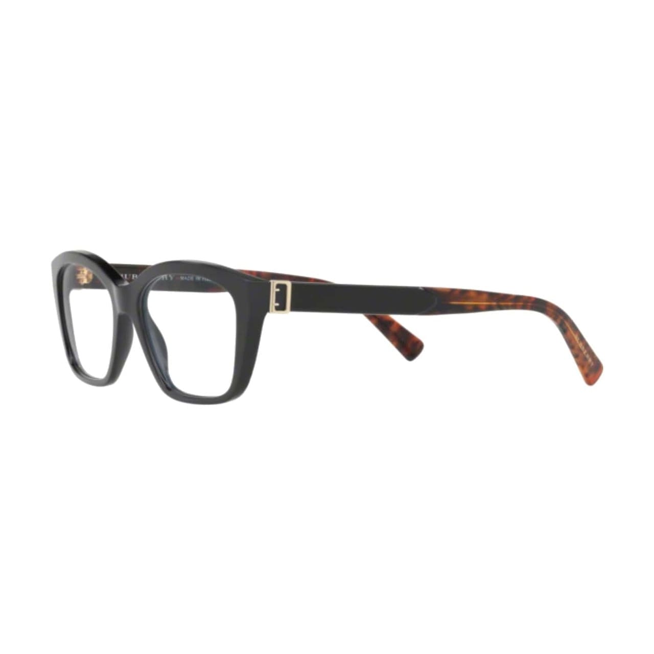 Burberry BE2265-3683 Black Havana Rectangular Women's Plastic Eyeglasses displayed elegantly with a stylish case.