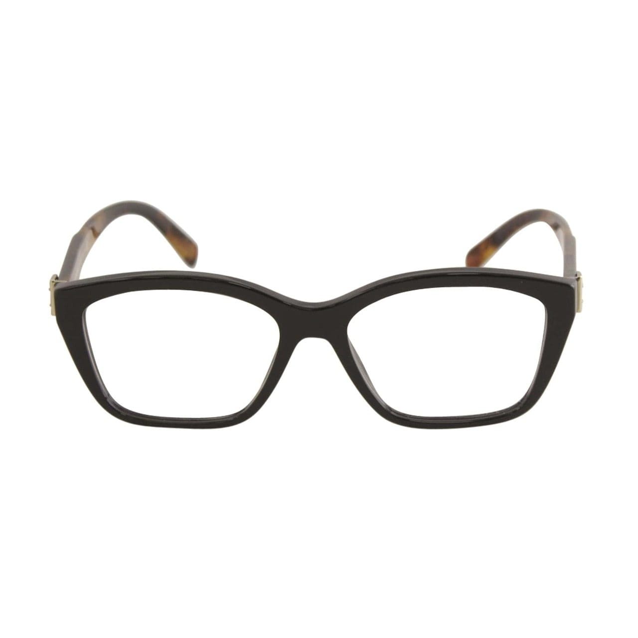 Burberry BE2265-3683 Black Havana Rectangular Women's Plastic Eyeglasses displayed elegantly with a stylish case.