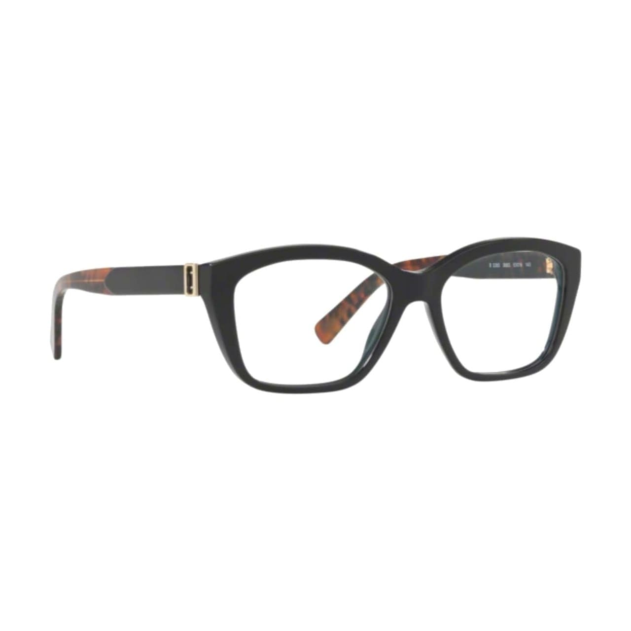 Burberry BE2265-3683 Black Havana Rectangular Women's Plastic Eyeglasses displayed elegantly with a stylish case.