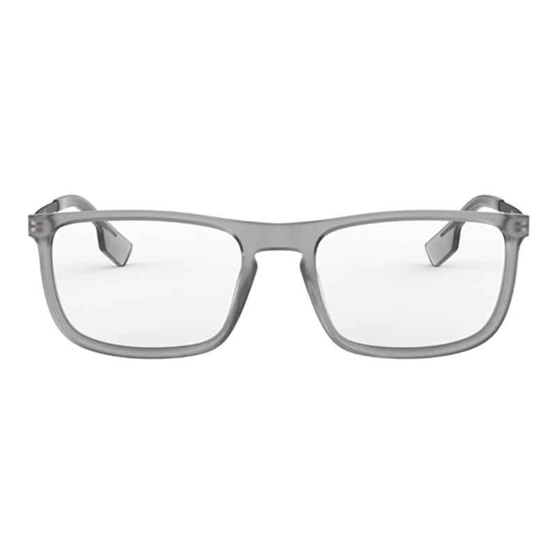 Burberry BE2288-3769 Men Matte Grey Rectangle Acetate Frame Optical Eyeglasses with demo lens, showcasing stylish design and Burberry branding.