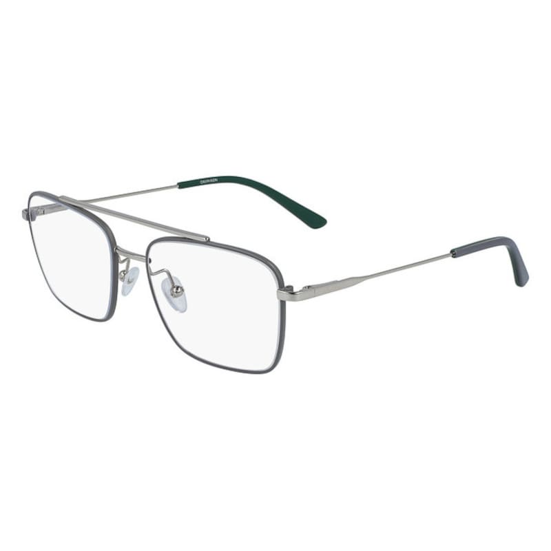 Calvin Klein CK-19104-030 Men's grey pilot eyeglasses with metal and satin frame, 53mm lens size.