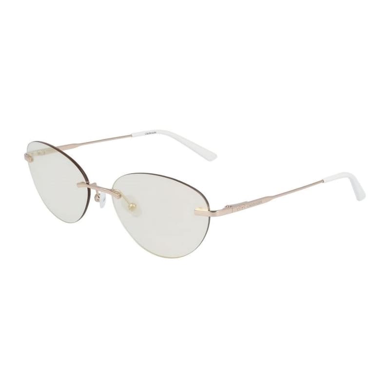 Calvin Klein CK20102S-973 Women's eyeglasses featuring a crystal iridescent mirror round metal frame with 57mm lenses.