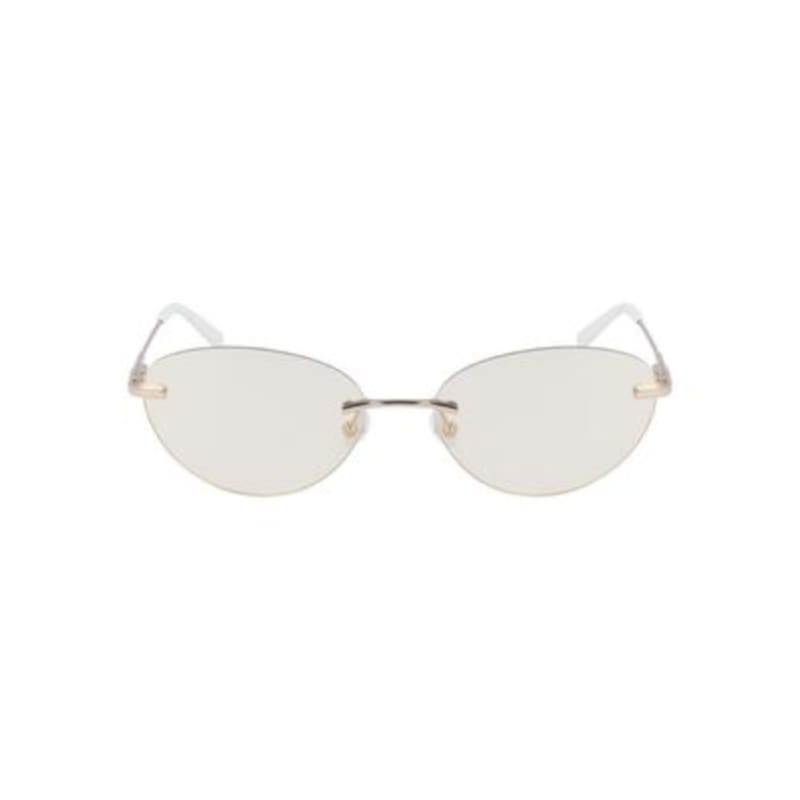 Calvin Klein CK20102S-973 Women's eyeglasses featuring a crystal iridescent mirror round metal frame with 57mm lenses.