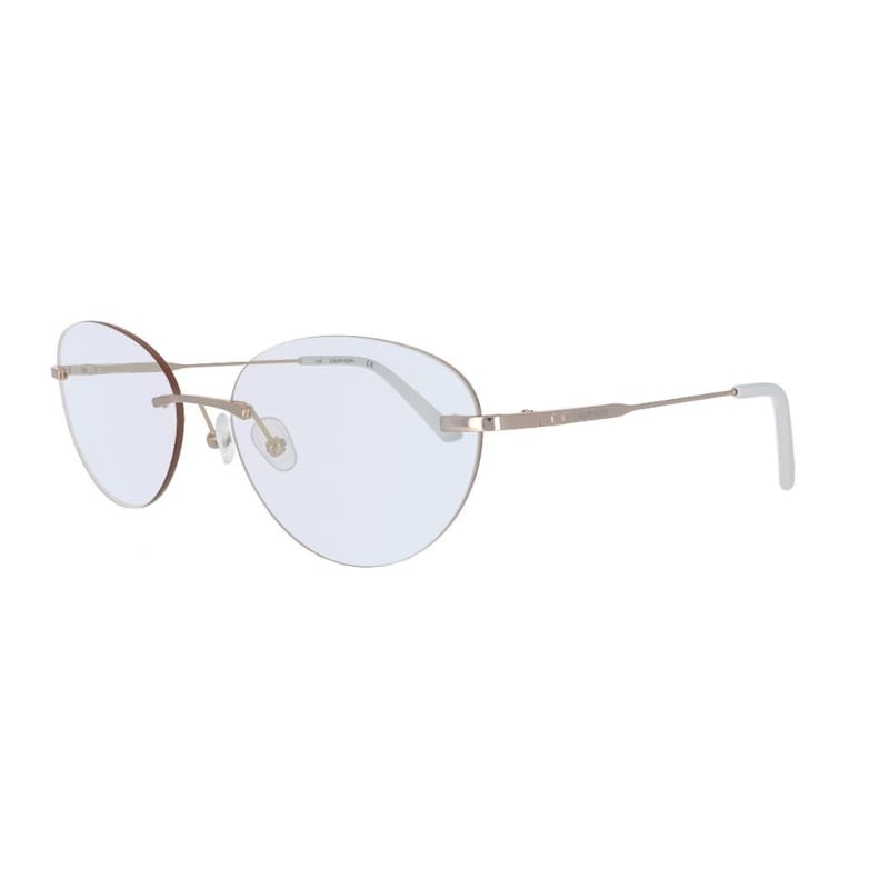 Calvin Klein CK20102S-973 Women's eyeglasses featuring a crystal iridescent mirror round metal frame with 57mm lenses.