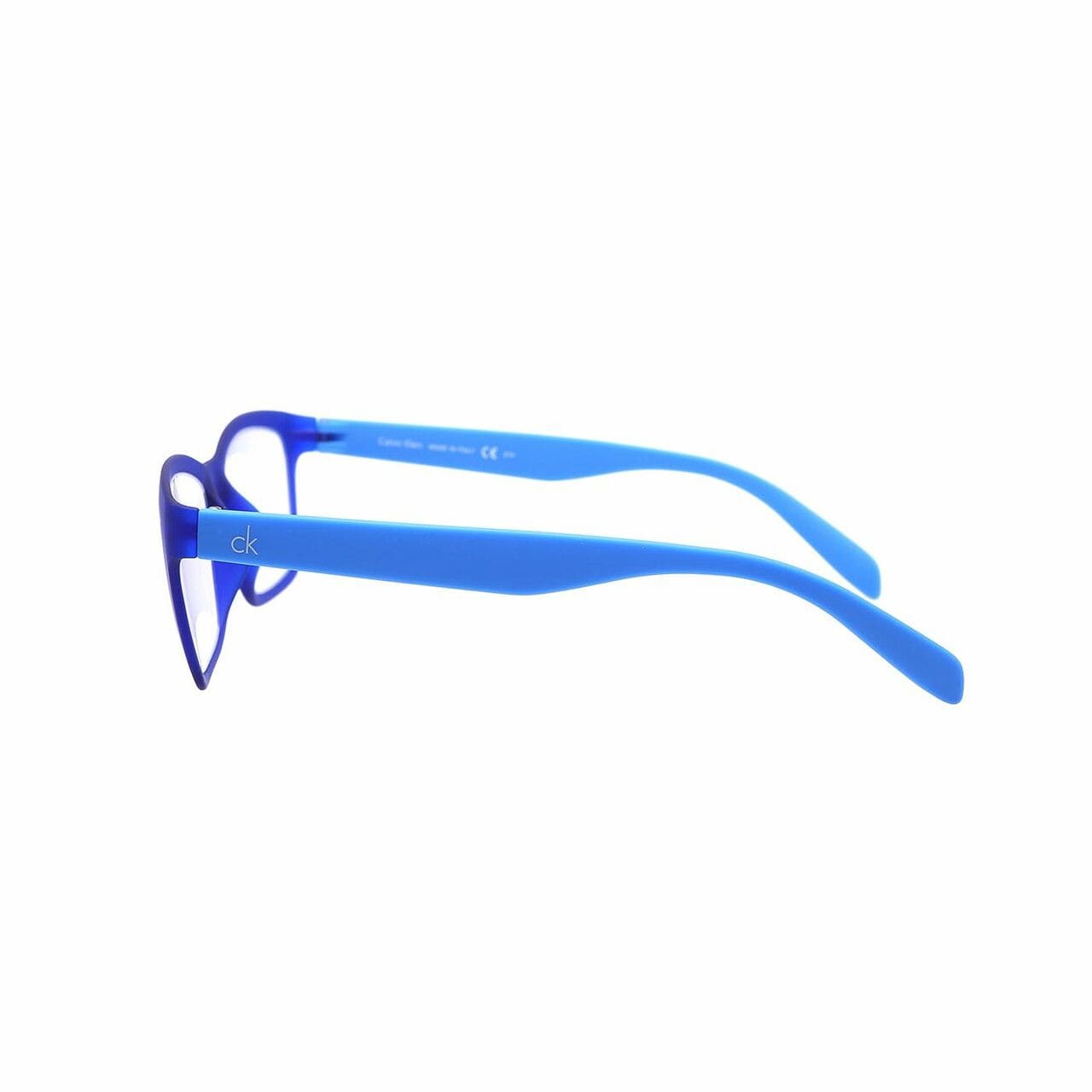 Calvin Klein CK-5831-412 Blue Square Unisex Plastic Eyeglasses showcasing a stylish blue frame and square lenses.