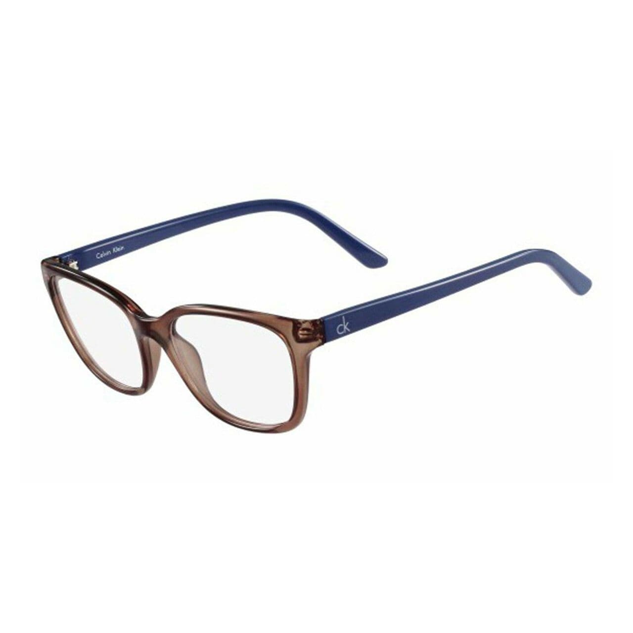 Calvin Klein CK-5958-204 Light Brown Square Plastic Eyeglasses showcasing a stylish design suitable for both men and women.