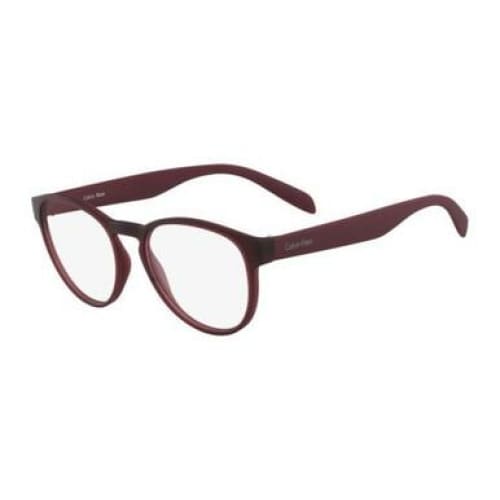 Calvin Klein CK-5969-615 Red Oval Plastic Eyeglasses Frames showcasing a bold red color and stylish oval design.