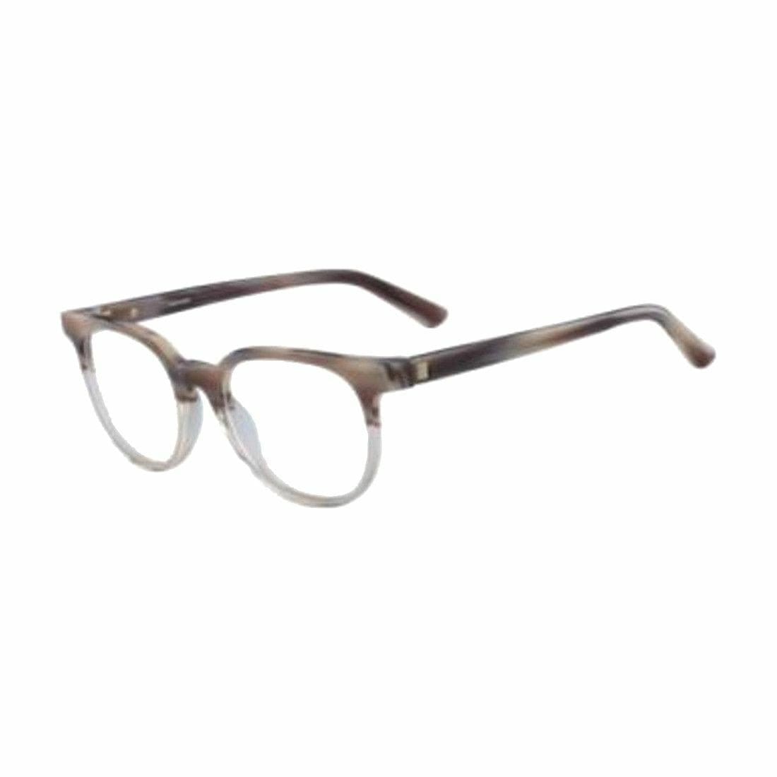 Calvin Klein CK-8582-647 Blush Horn Gradient Round Unisex Plastic Eyeglasses displayed elegantly with a soft gradient color.