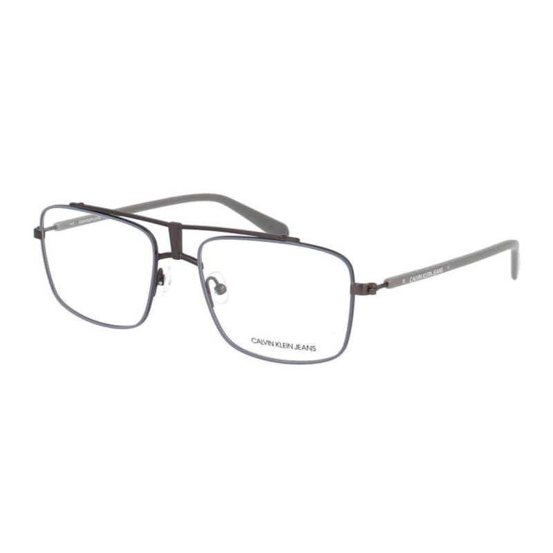 Calvin Klein CKJ19311-006 Unisex Grey Pilot Metal Frame Eyeglasses with 55mm lens, showcasing a modern design suitable for all genders.