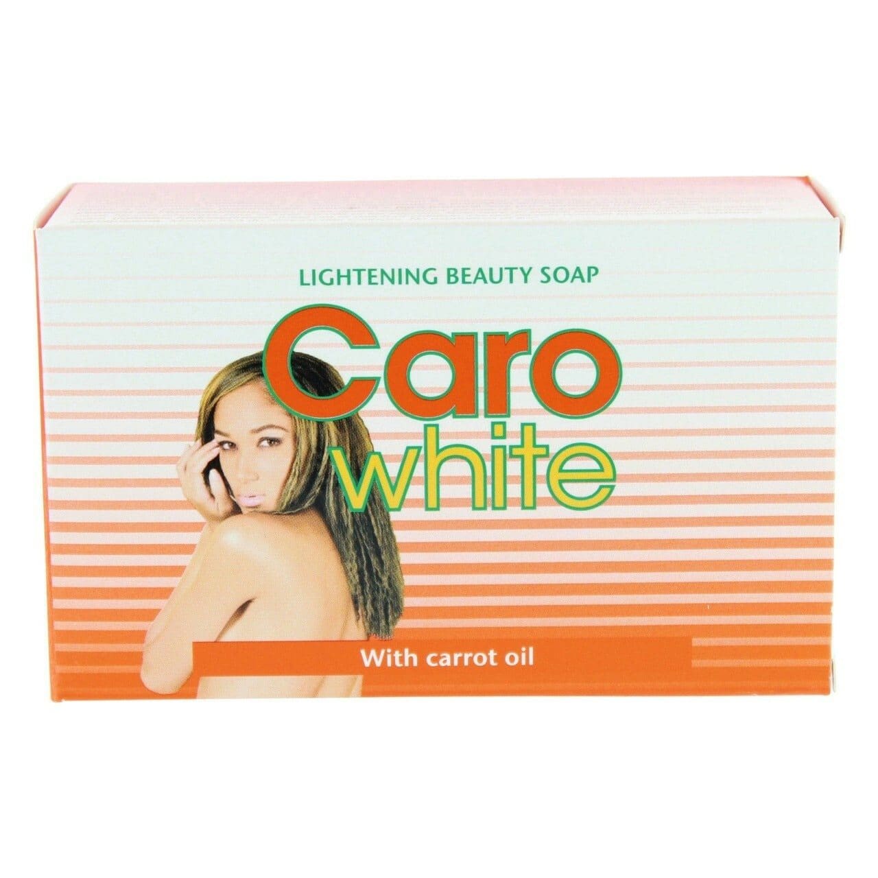 Caro White Lightening Beauty Soap 180G with Carrot Oil, showcasing its vibrant packaging and texture.