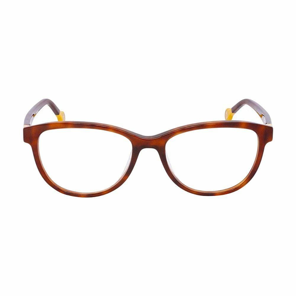 Carolina Herrera VHE678-08XW Havana Oval Women's Plastic Eyeglasses showcasing elegant design and stylish frame.