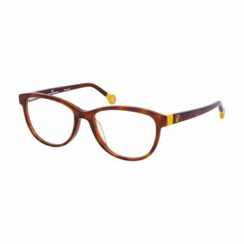 Carolina Herrera VHE678-08XW Havana Oval Women's Plastic Eyeglasses showcasing elegant design and stylish frame.