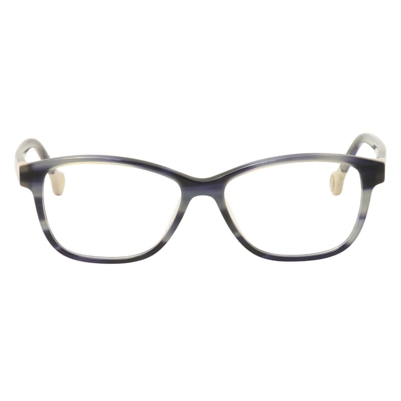 Carolina Herrera VHE679K-OWTC Women's Gray Havana Square Acetate Frame eyeglasses with 53mm lens, showcasing stylish design and quality materials.