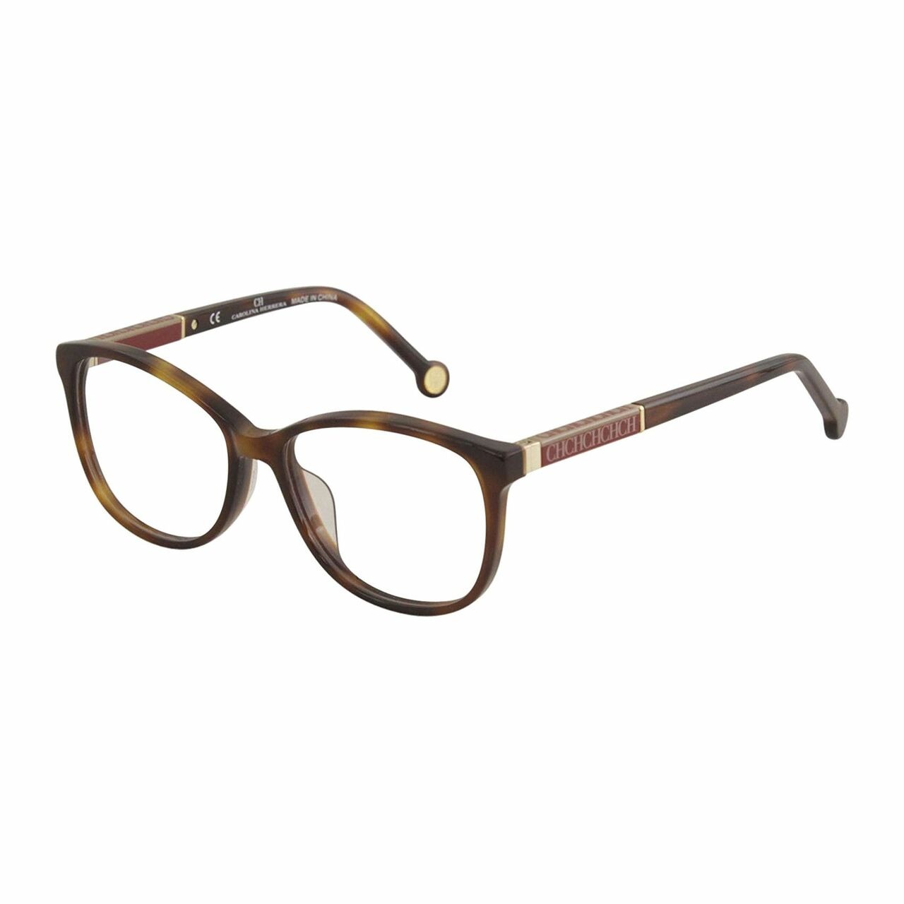 Carolina Herrera VHE734K-752Y Tortoise Oval Women's Plastic Eyeglasses with a stylish tortoise frame and oval shape.