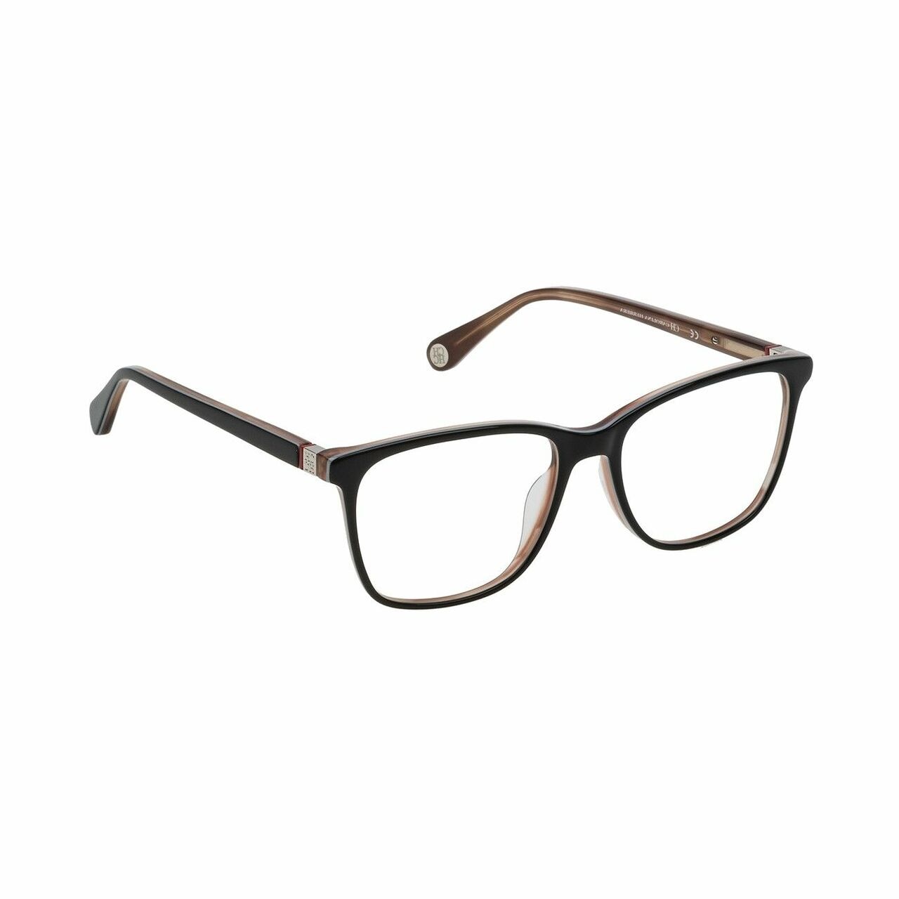 Carolina Herrera VHE765-0T97 Black Square Women's Plastic Eyeglasses with a stylish design and durable frame.