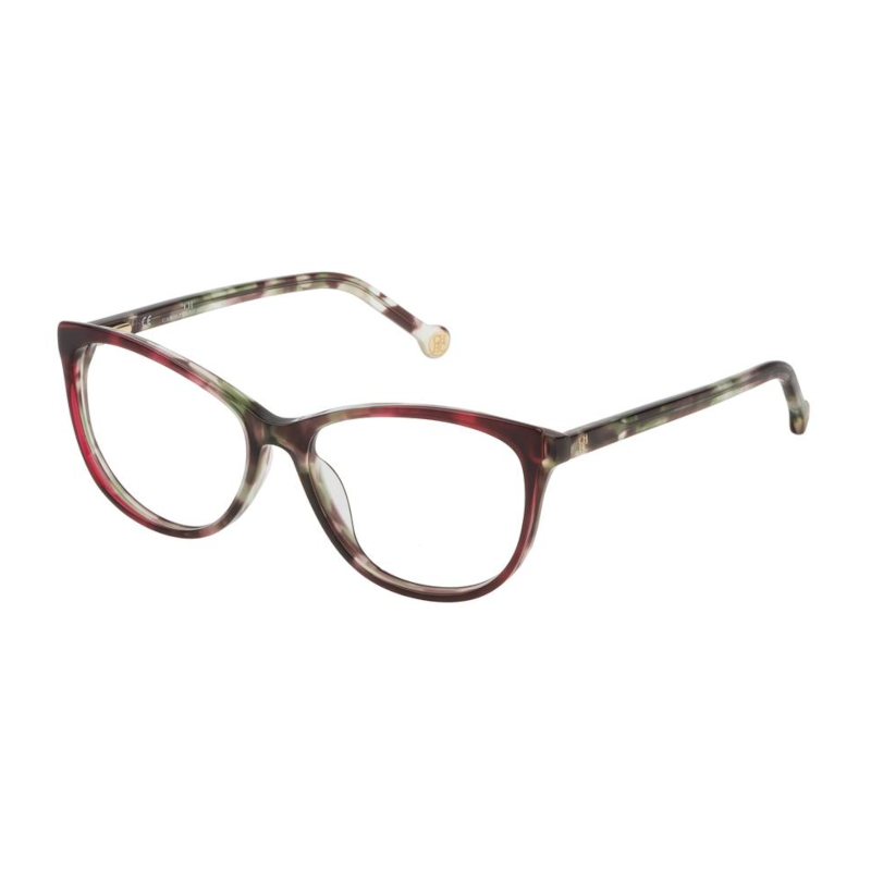 Carolina Herrera VHE804-05AH Women's Brown Havana Square Acetate Frame eyeglasses with 54mm lens, stylish and elegant design.