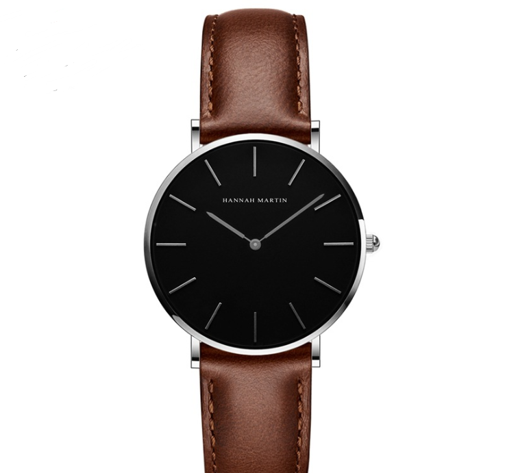 A stylish Casual Creative Light and Thin Quartz Wristwatch for women, featuring a round dial, stainless steel pin buckle, and a lightweight design.