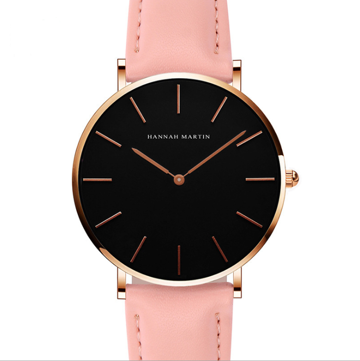 A stylish Casual Creative Light and Thin Quartz Wristwatch for women, featuring a round dial, stainless steel pin buckle, and a lightweight design.