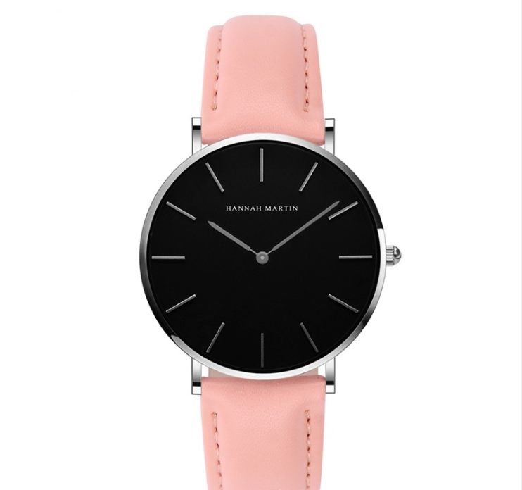 A stylish Casual Creative Light and Thin Quartz Wristwatch for women, featuring a round dial, stainless steel pin buckle, and a lightweight design.