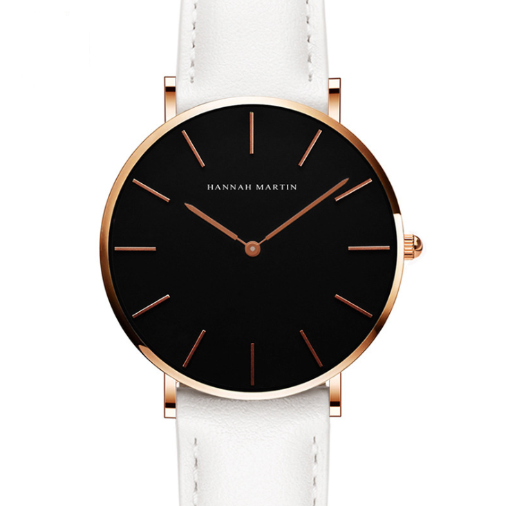 A stylish Casual Creative Light and Thin Quartz Wristwatch for women, featuring a round dial, stainless steel pin buckle, and a lightweight design.