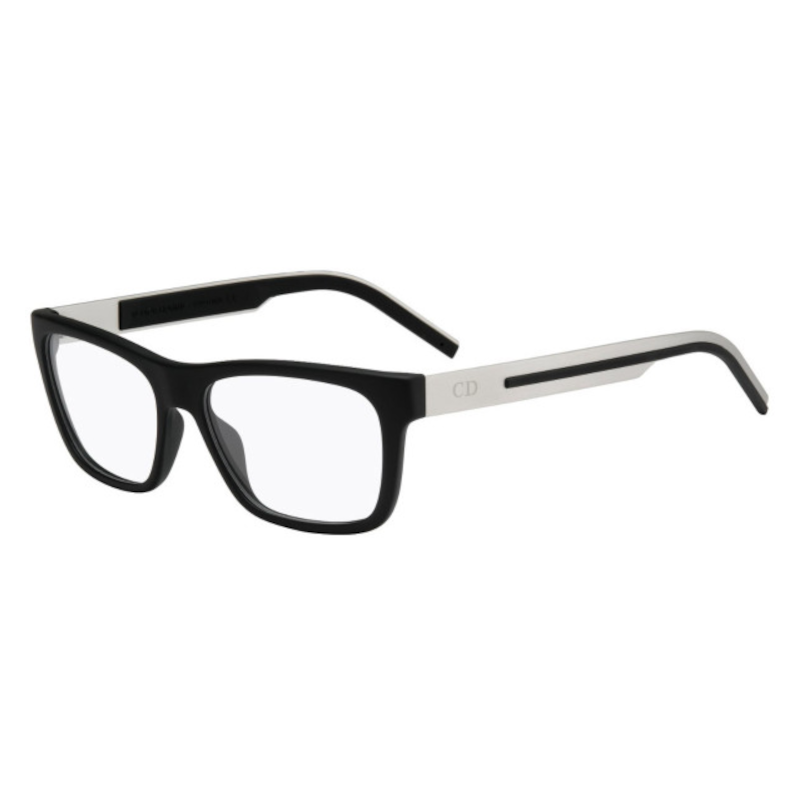 Christian Dior Black Tie 184-5LH Men's Soft Black Palladium Square Acetate Frame Eyeglasses with 54mm lens, stylish and elegant design.