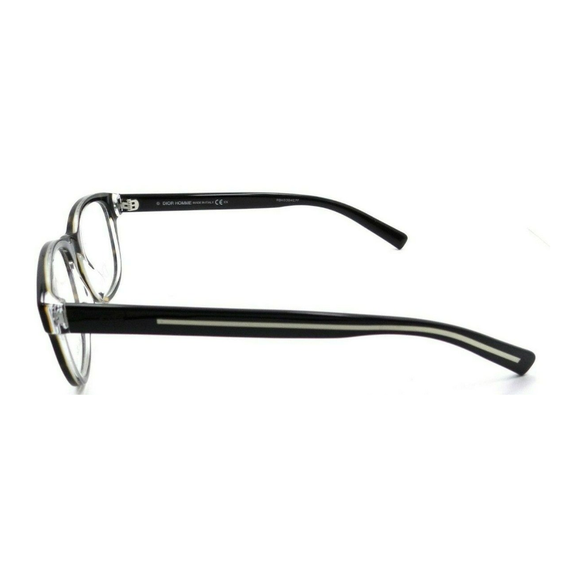 Christian Dior Black Tie 202-G6G Men's Havana Crystal Black Square Acetate Frame Optical Eyeglasses with 50mm lens.