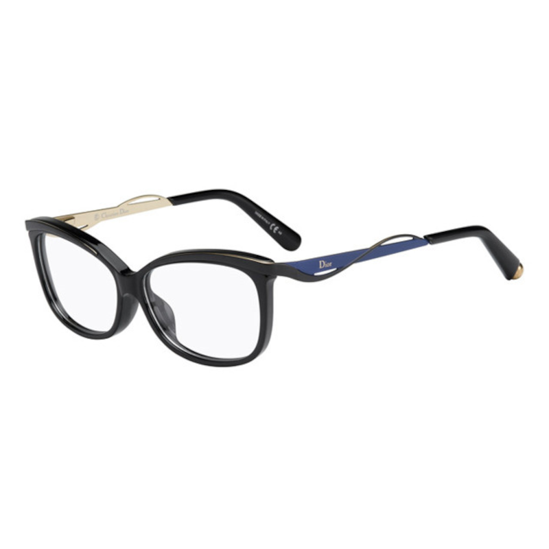 Christian Dior CD3279/F-8LB Women's Black & Blue Cat Eye Acetate Frame eyeglasses with 54mm lens, stylish and elegant design.