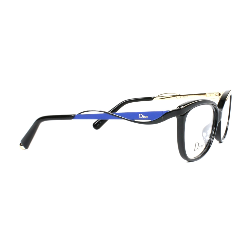 Christian Dior CD3279/F-8LB Women's Black & Blue Cat Eye Acetate Frame eyeglasses with 54mm lens, stylish and elegant design.