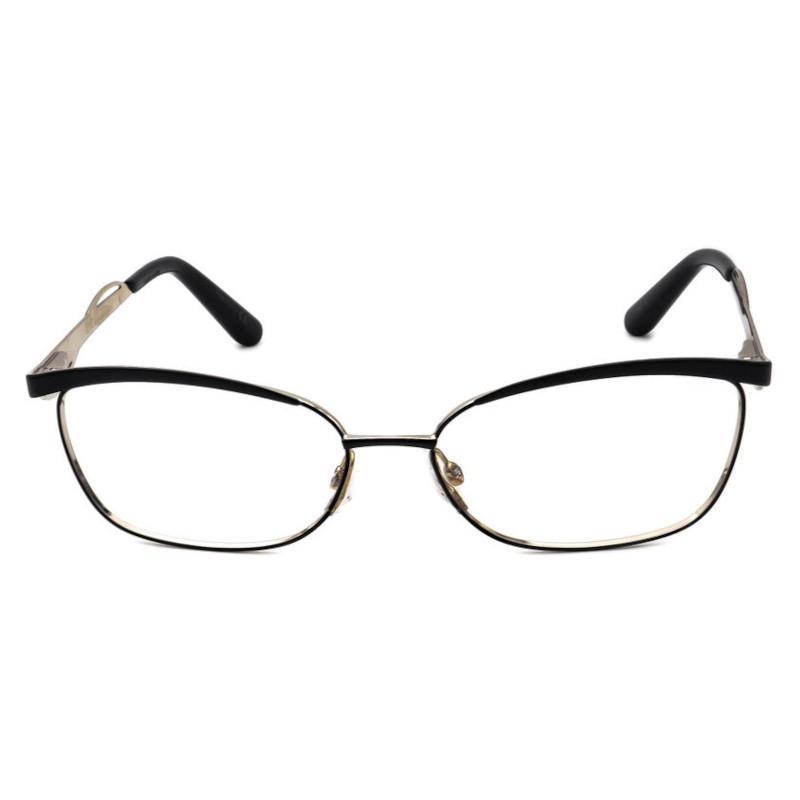 Christian Dior CD3784-G8Q Women's Matte Black and Light Gold Square Metal Frame Eyeglasses with 55mm lens.