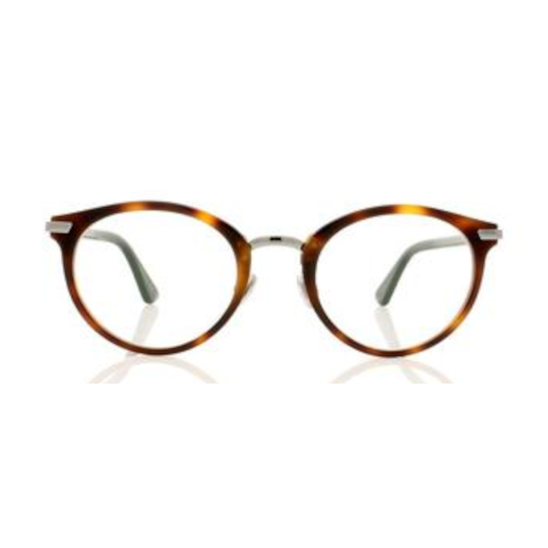 Christian Dior Dior Essence 2-0581 Women's Havana Black Round Acetate Eyeglasses with 49mm lens, showcasing elegant design and quality craftsmanship.