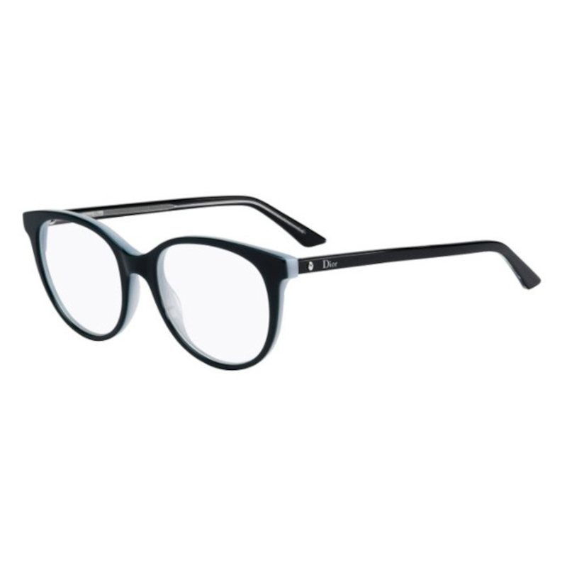 Christian Dior Montaigne 16-SGU Women's Green and Black Round Acetate Eyeglasses with 53mm lens, stylish and elegant design.