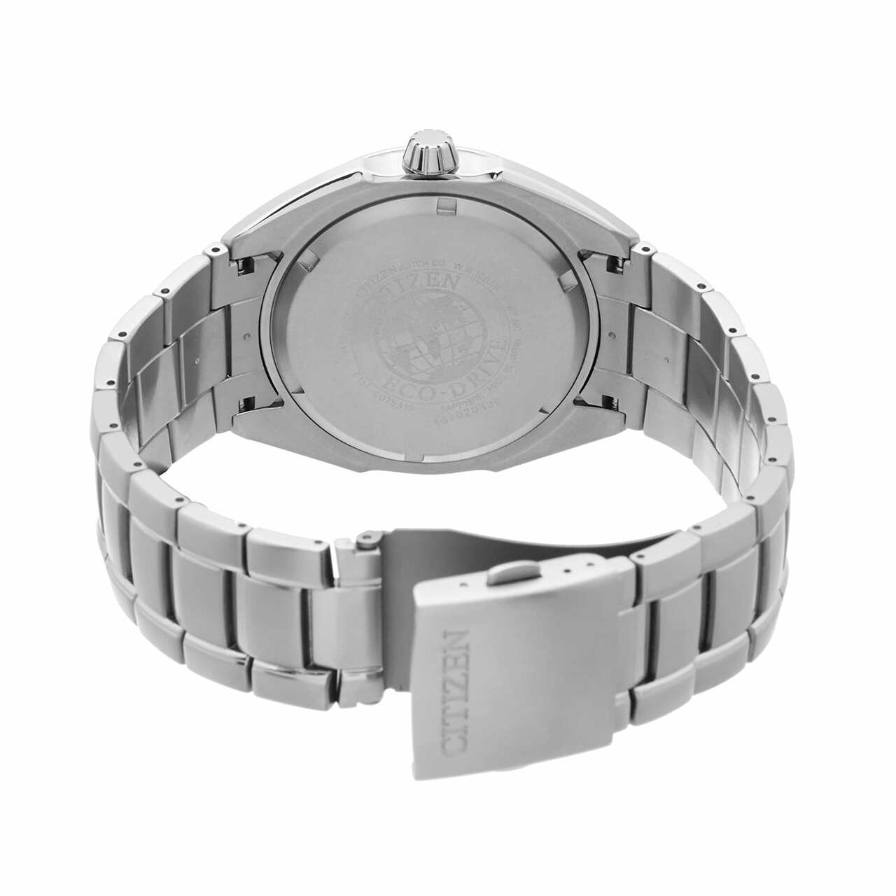 Citizen BM7130-58A Eco-Drive Watch with grey titanium case and white dial, showcasing a modern and elegant design.