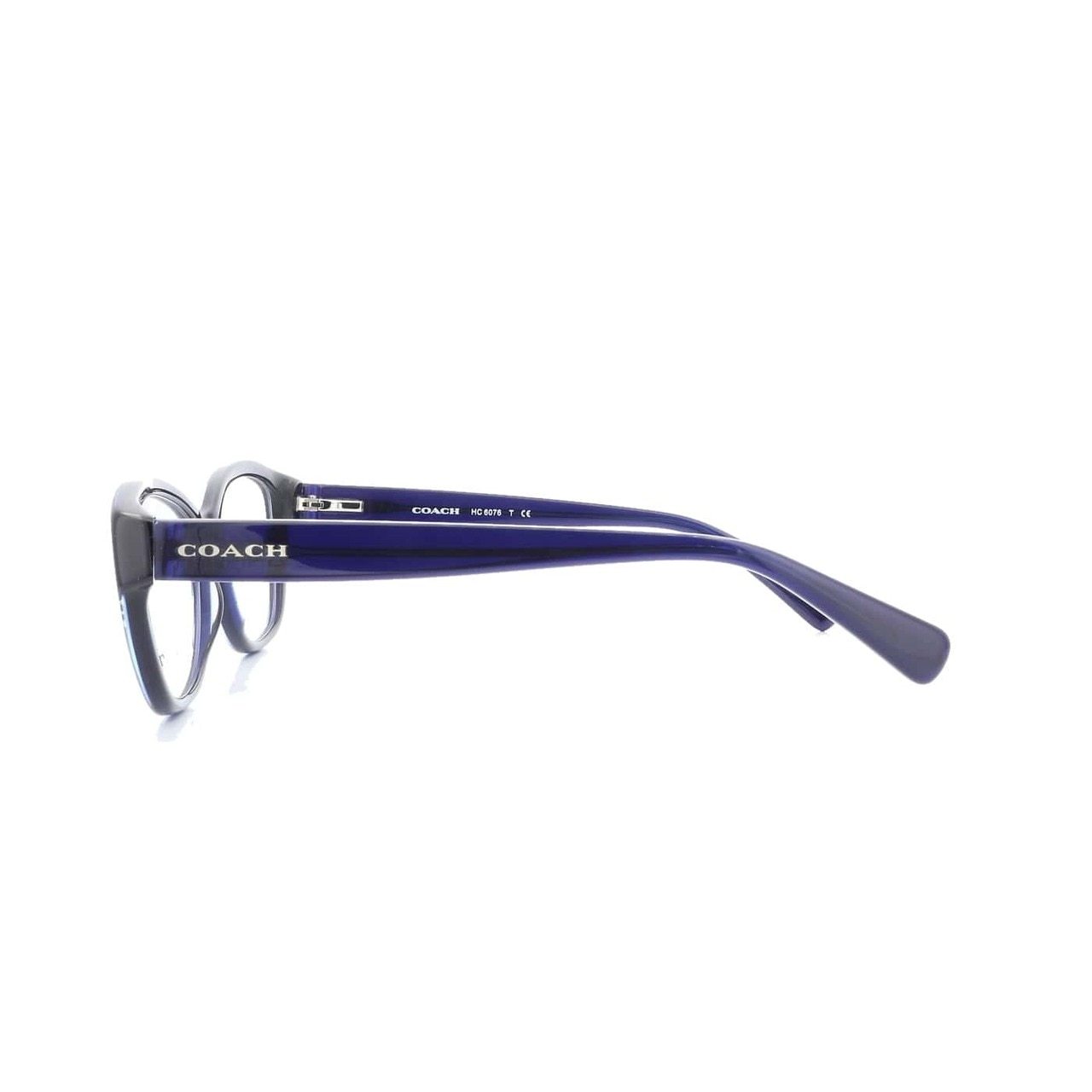 Coach HC6076-5110 Navy Cat-Eye Women's Plastic Eyeglasses with a stylish full-rim design, perfect for enhancing facial features.