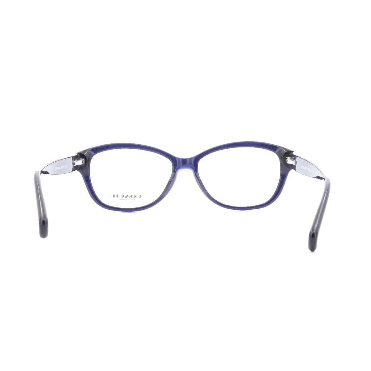 Coach HC6076-5110 Navy Cat-Eye Women's Plastic Eyeglasses with a stylish full-rim design, perfect for enhancing facial features.