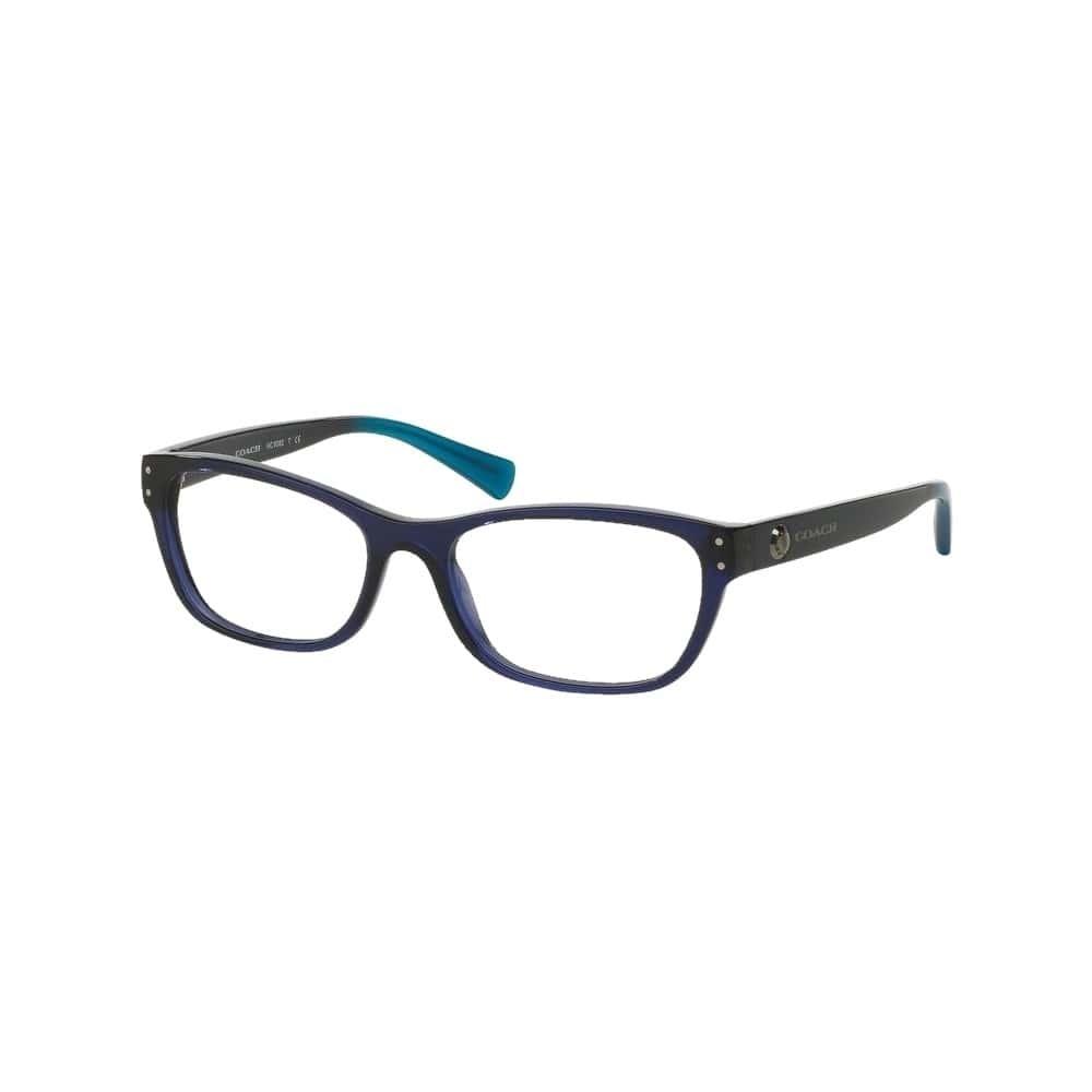 Coach HC6082-5352 Crystal Navy Azure Rectangular Women's Plastic Eyeglasses with stylish rectangular frames.