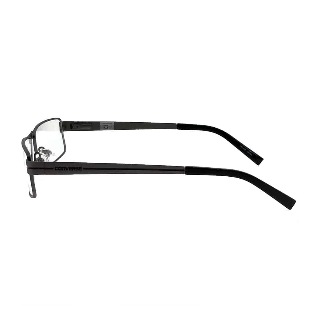 Converse A045 Gunmetal Rectangular Unisex Metal Eyeglasses displayed on a neutral background, showcasing the sleek design and durable frame.