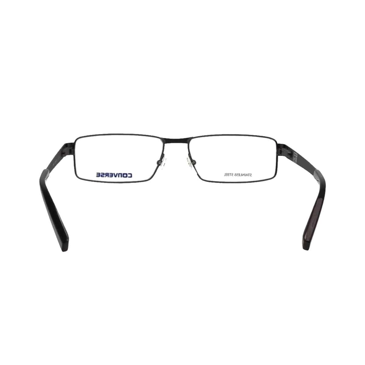 Converse A045 Gunmetal Rectangular Unisex Metal Eyeglasses displayed on a neutral background, showcasing the sleek design and durable frame.