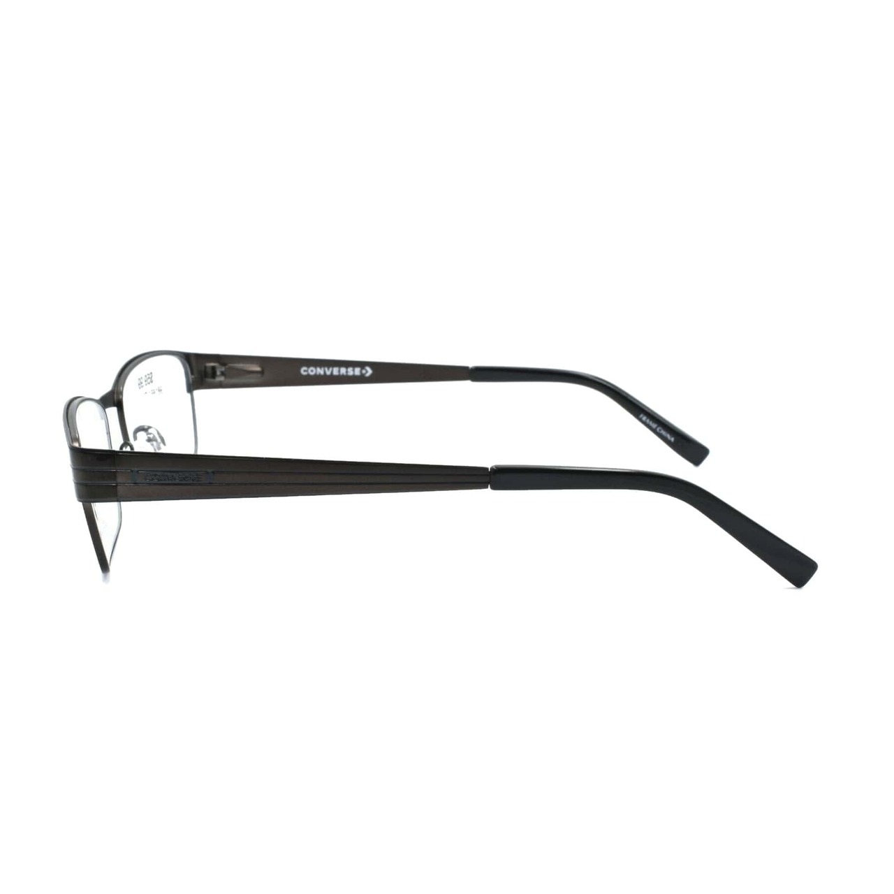 Converse A204 Gunmetal Rectangular Unisex Metal Eyeglasses showcasing a sleek gunmetal frame and rectangular design.