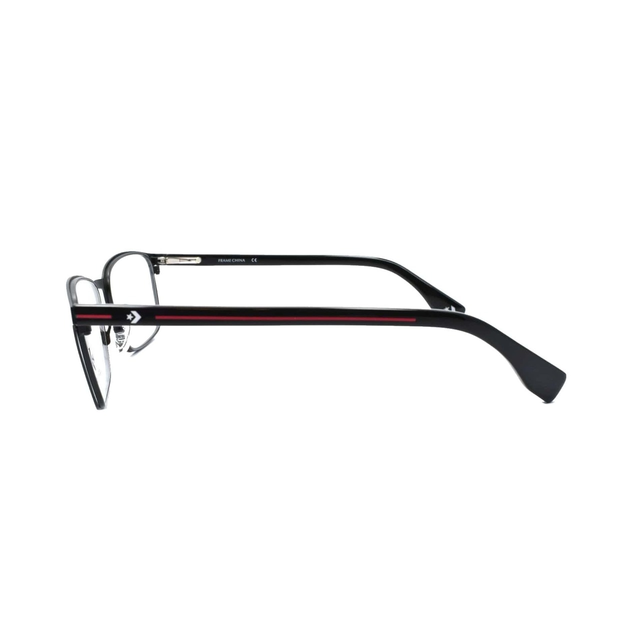 Converse A228 Black Square Men's Metal Eyeglasses with a stylish full-rim design, perfect for modern men.