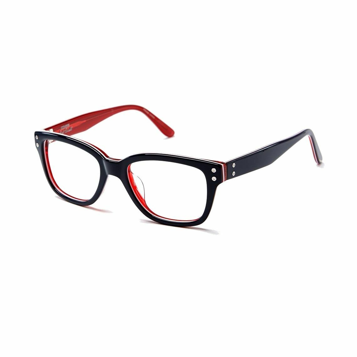 Converse P003-UF Navy Stripe Square Unisex Plastic Eyeglasses showcasing a stylish navy stripe design and square frame.