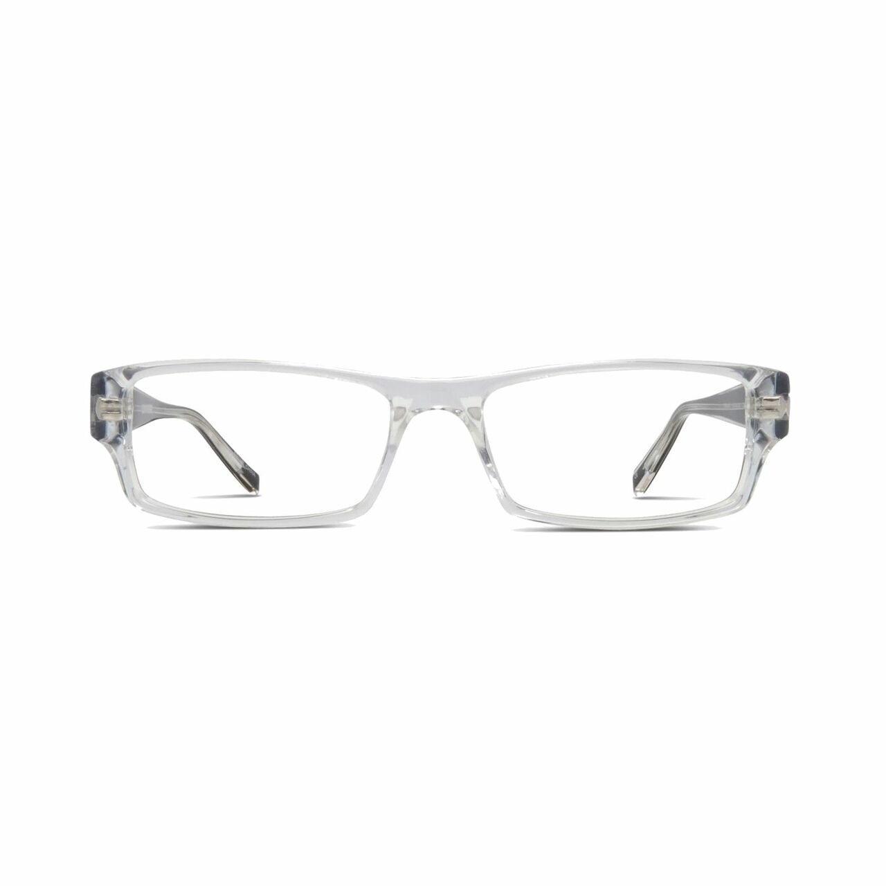 Converse Q004 Bro Crystal Rectangular Men's Plastic Eyeglasses with flexible arms and adjustable nose pads.