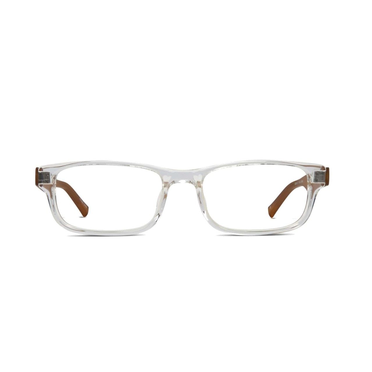 Converse Q009 UF Crystal Rectangular Men's Acetate Eyeglasses in crystal color, showcasing a stylish full-rim design suitable for modern men.