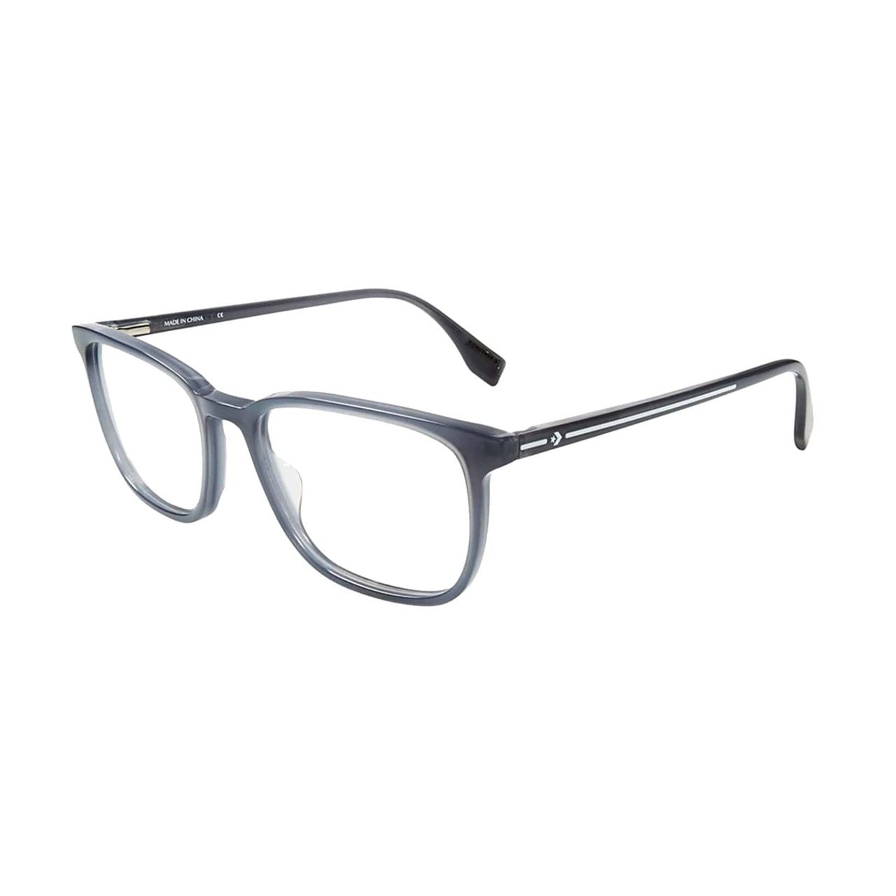 Converse Q313 Grey Square Men's Acetate Eyeglasses displayed in a stylish case, showcasing their modern design and grey color.