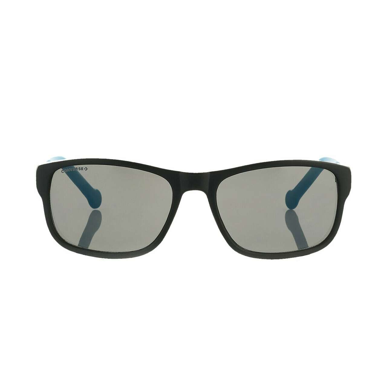 Converse SCO092Q Black Blue Square Men's Sunglasses featuring a stylish black blue frame and black lenses.