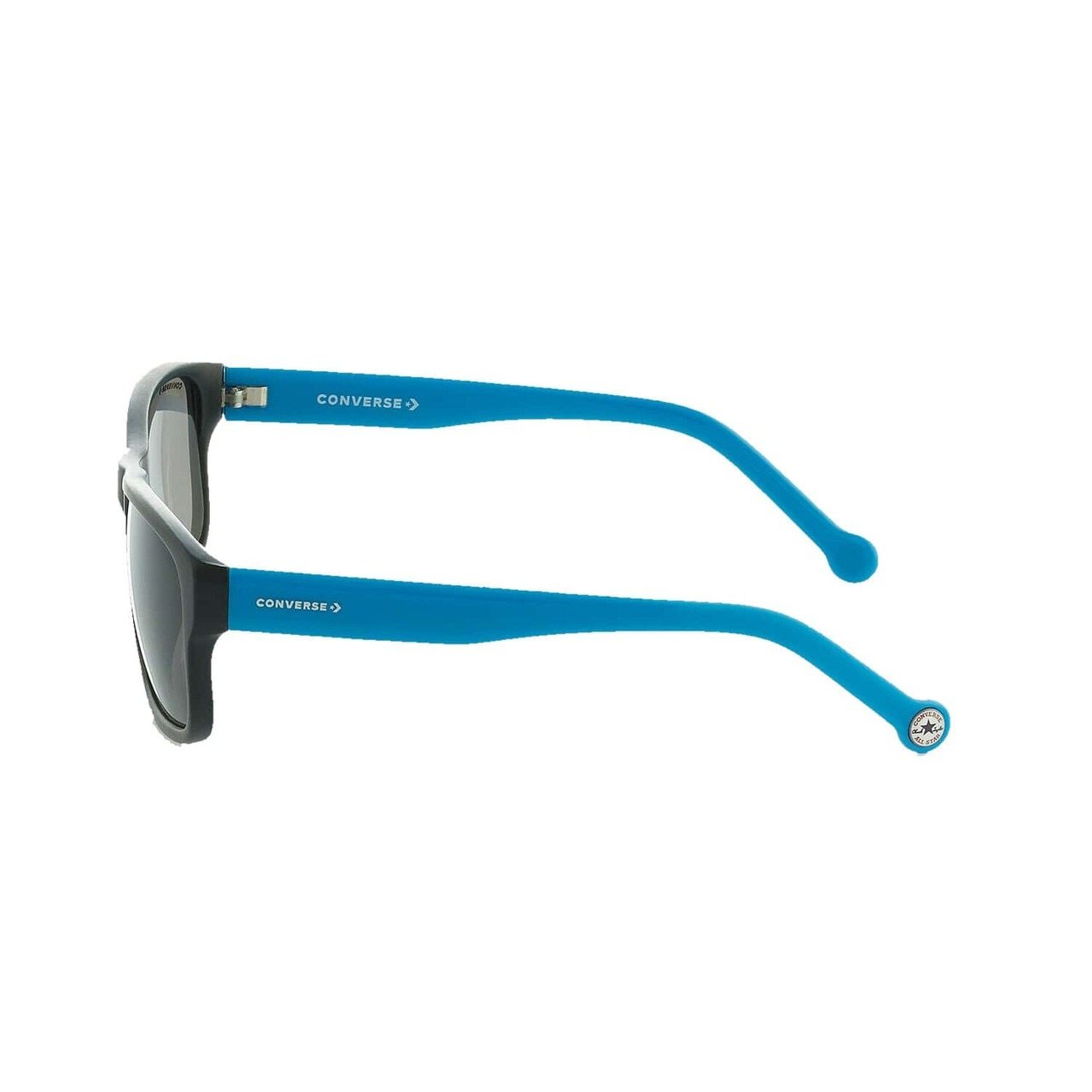 Converse SCO092Q Black Blue Square Men's Sunglasses featuring a stylish black blue frame and black lenses.