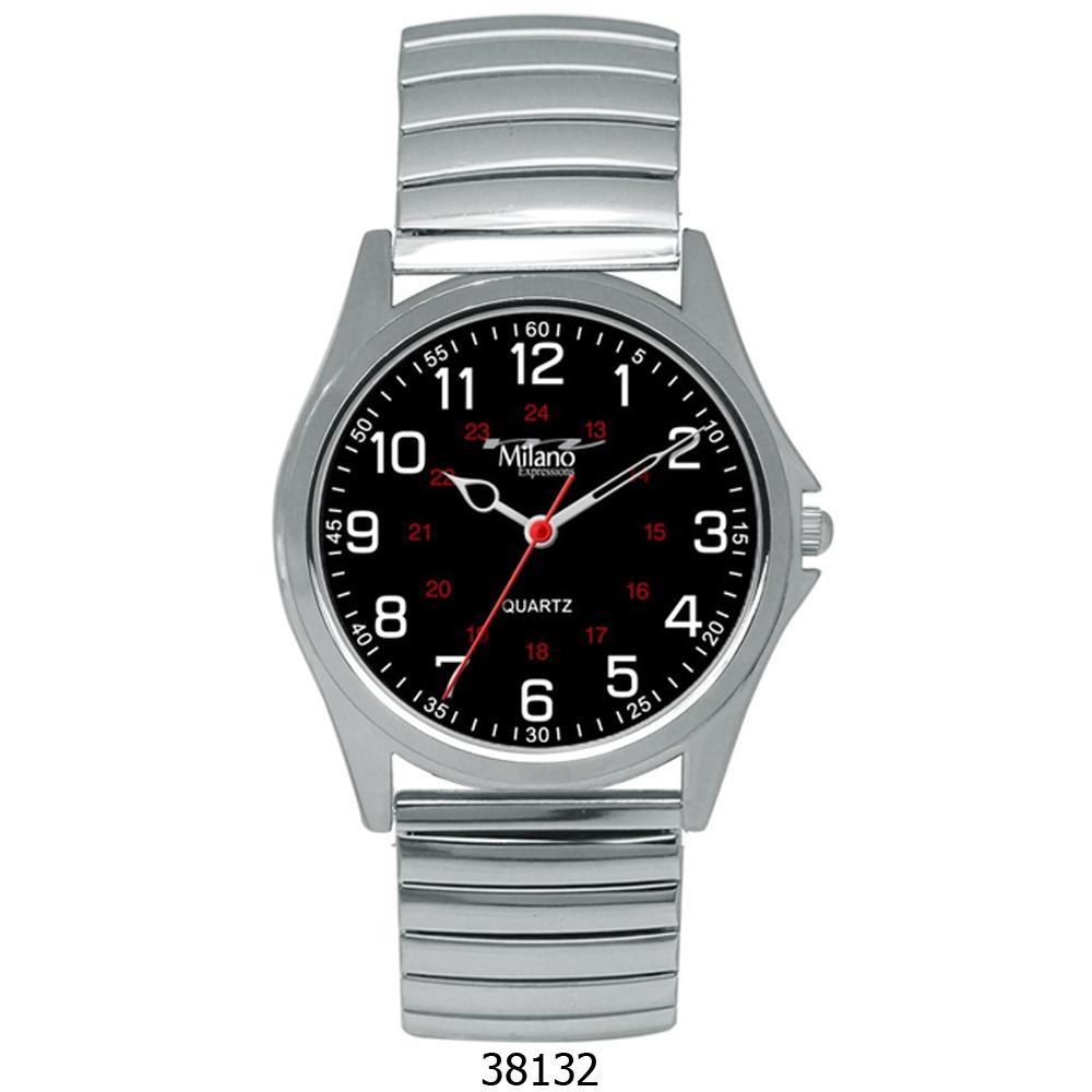 Cumberland Silver Flex Band Watch featuring a sleek black dial and stainless steel band, showcasing elegance and style.