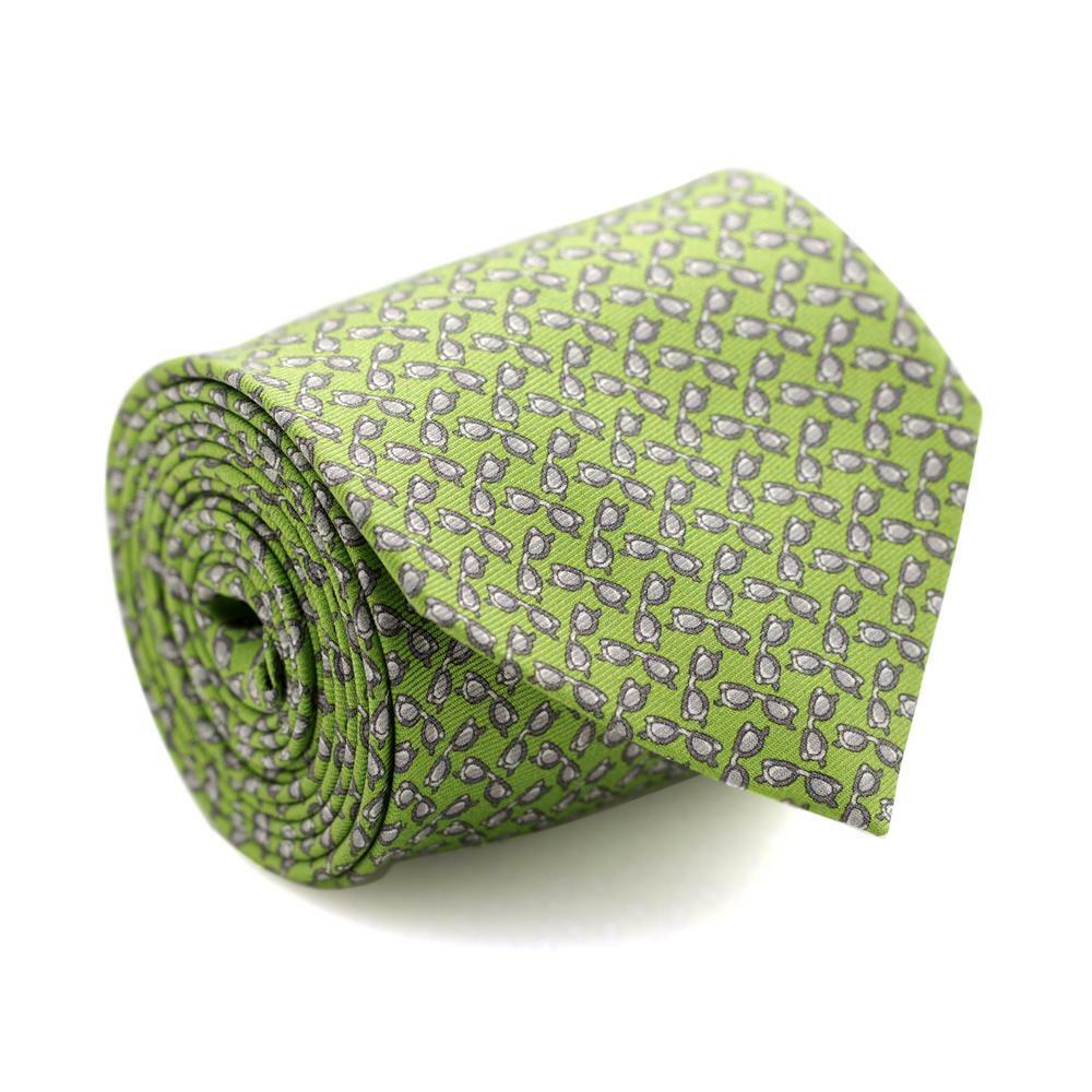 Davidoff handmade Italian silk necktie in green, featuring a luxurious design and elegant gift sleeve.