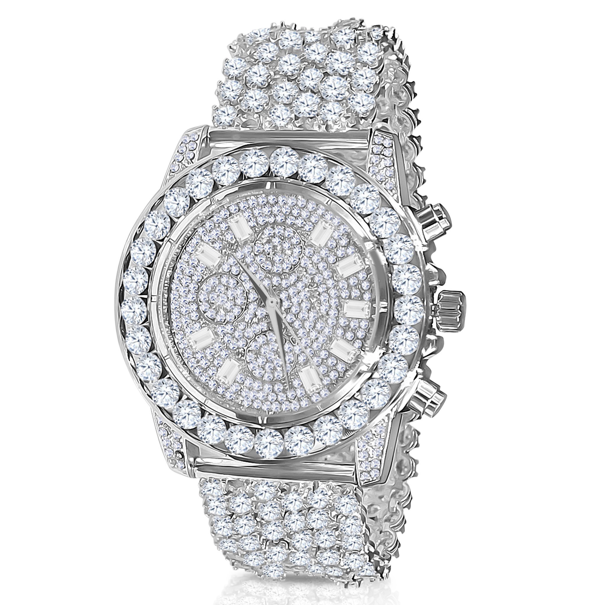 Delectable CZ WATCH-5110281 featuring cubic zirconia stones and stainless steel band, showcasing elegance and luxury.